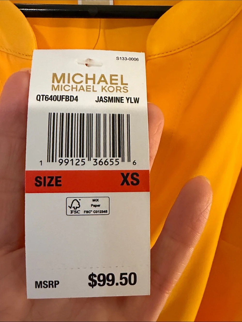 NWT Michael Kors Tie-Front Short Sleeve Blouse